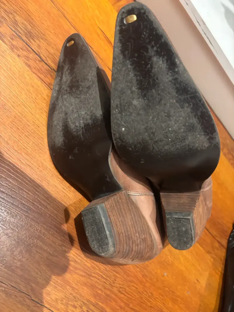 Botines de cuero marrón para mujer - 3