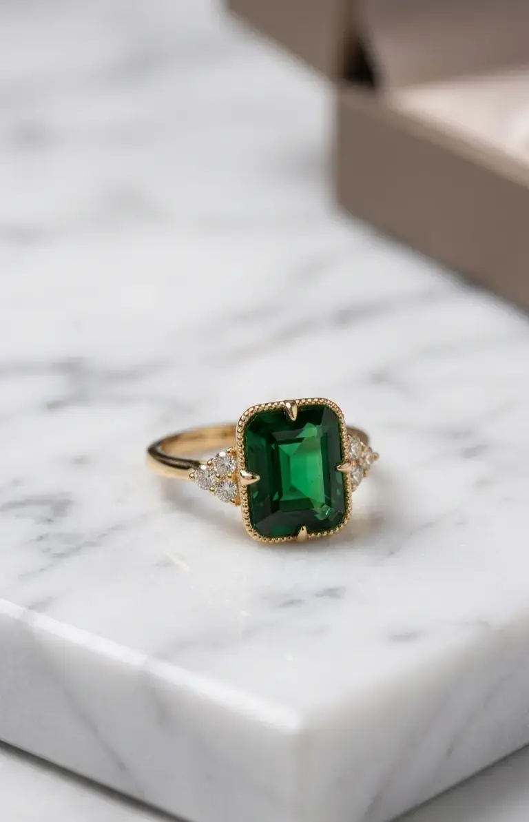 Anillo Vintage "Verde Esmeralda" - 1
