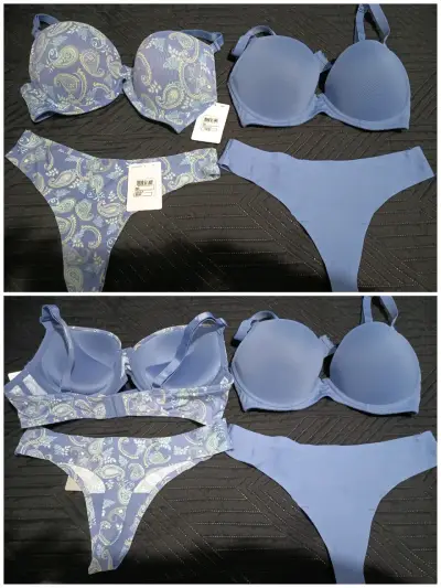 Conjunto de lencería azul con estampado floral - miniatura 1