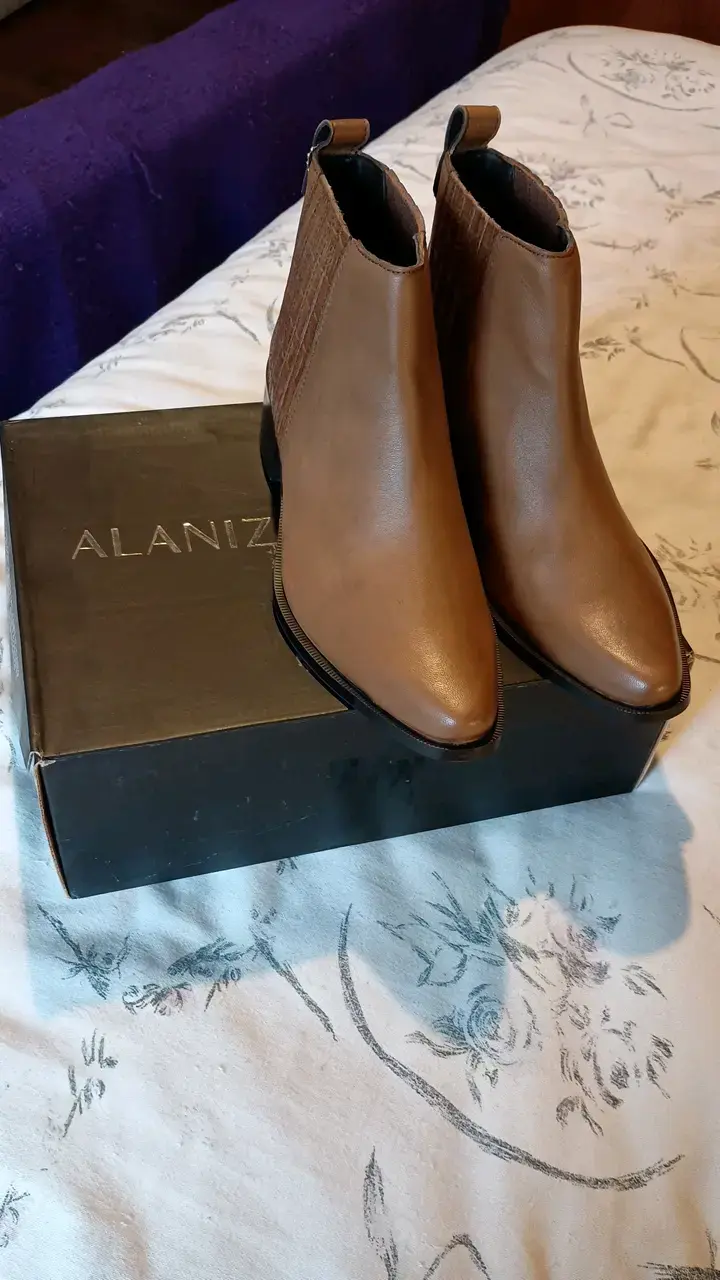 Botines de cuero marrón Alaniz para mujer - 1