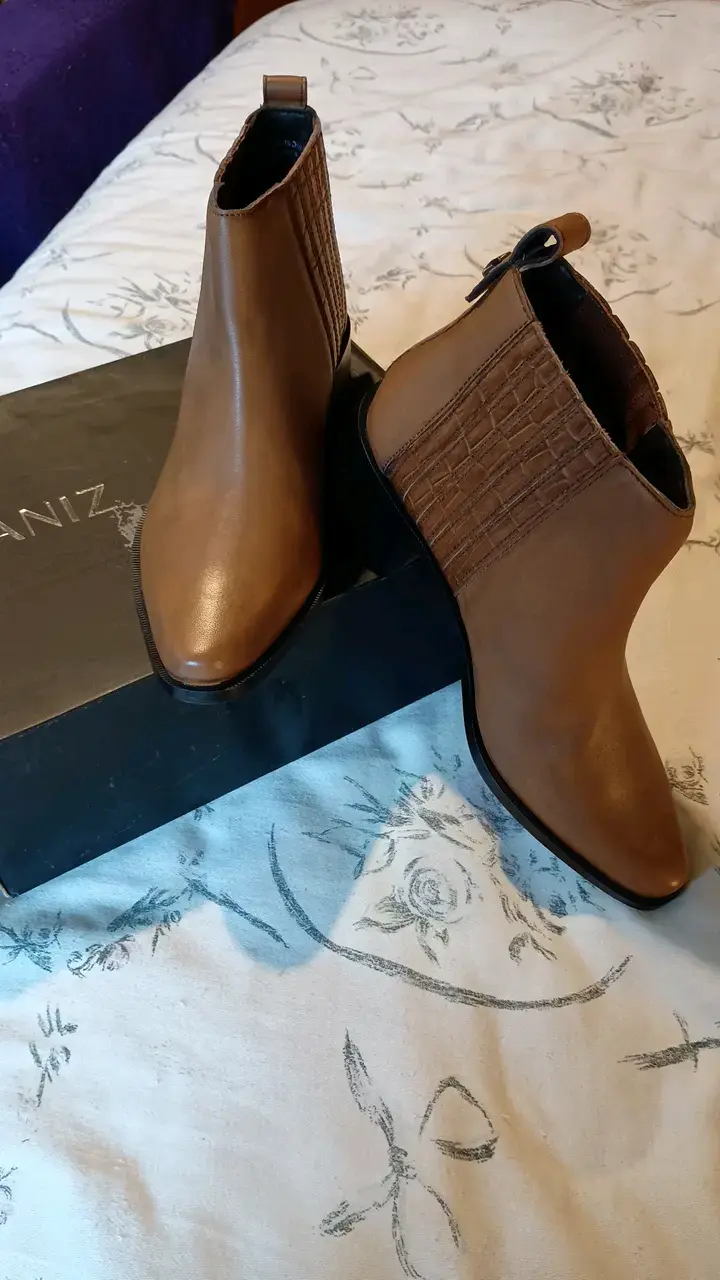 Botines de cuero marrón Alaniz para mujer - 5