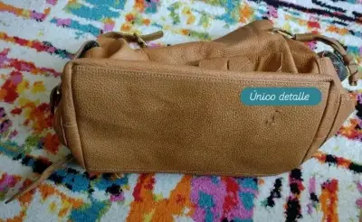 Bolso de cuero marrón con hebillas - miniatura 6