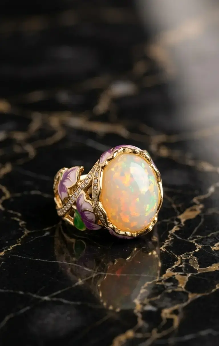 Anillo Cóctel Mística Floral Ópalo - 1