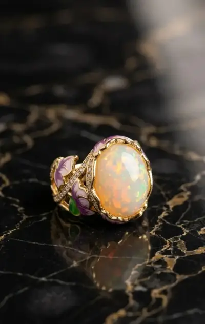 Anillo Cóctel Mística Floral Ópalo - miniatura 1