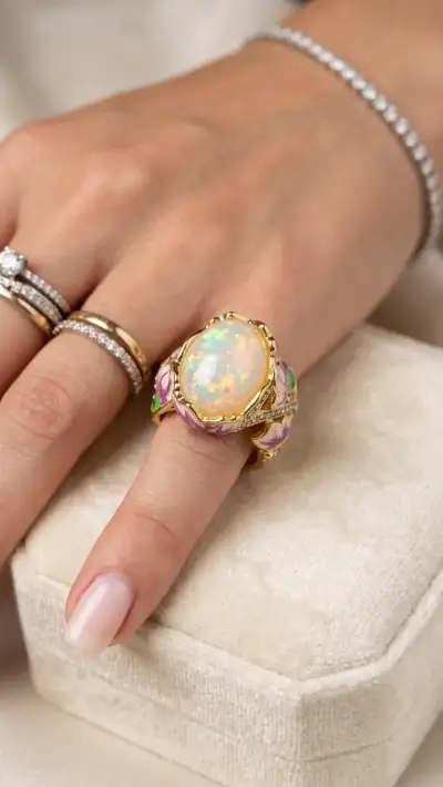 Anillo Cóctel Mística Floral Ópalo - miniatura 2
