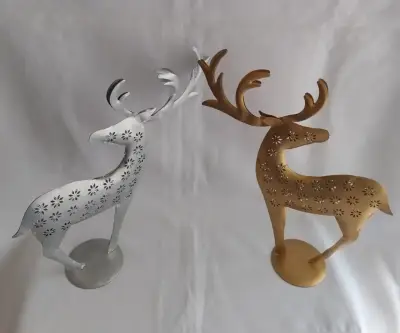 Renos De Lata Decorativos 30cm Altura - miniatura 1