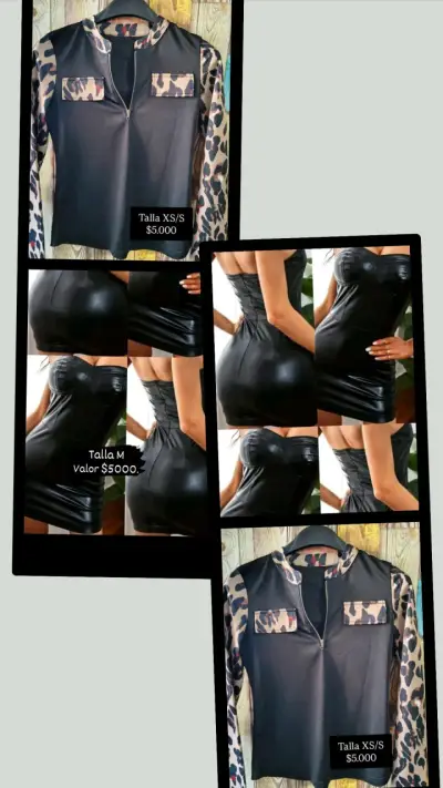 Vestido ajustado de cuero sintético negro - miniatura 1