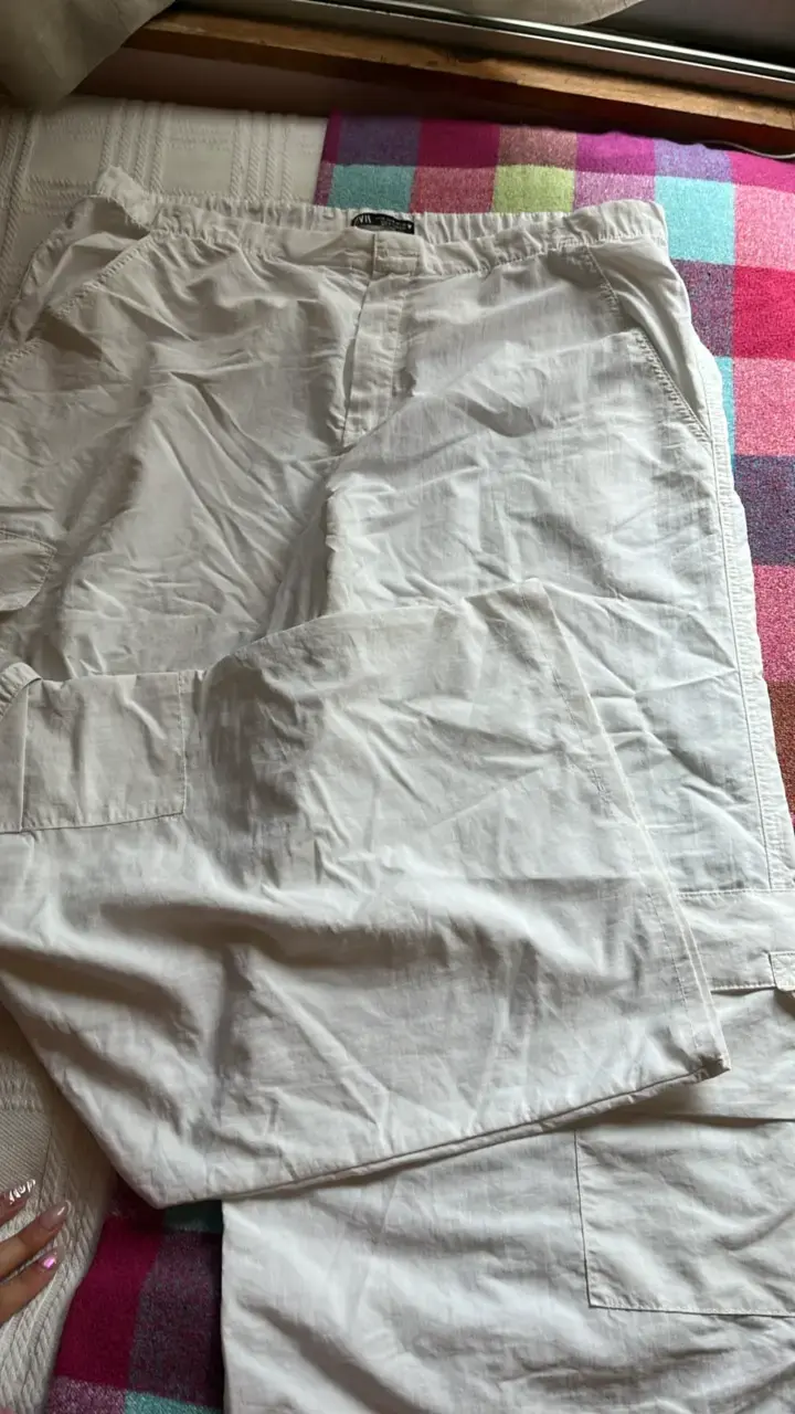 Pantalones cargo blancos para mujer talla XL - 3