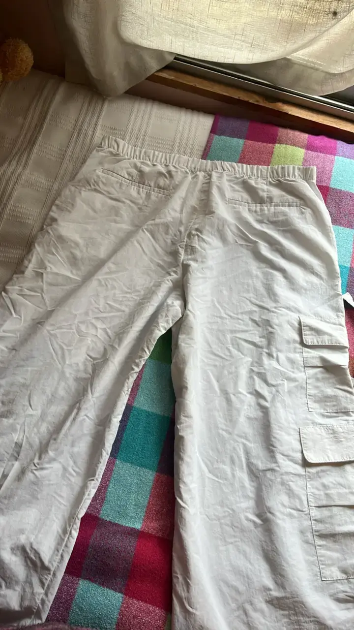 Pantalones cargo blancos para mujer talla XL - 4
