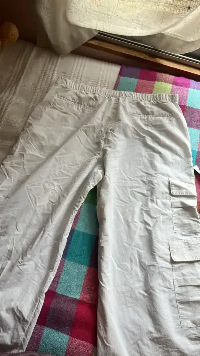 Pantalones cargo blancos para mujer talla XL - miniatura 4