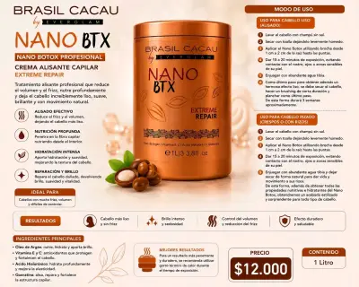Crema Alisante Capilar Brasil Cacau Nano Botox 1L - miniatura 1