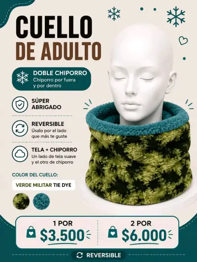 Cuello de adulto reversible estampado leopardo - miniatura 4