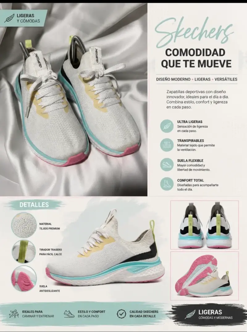 Zapatillas deportivas ligeras Skechers para mujer