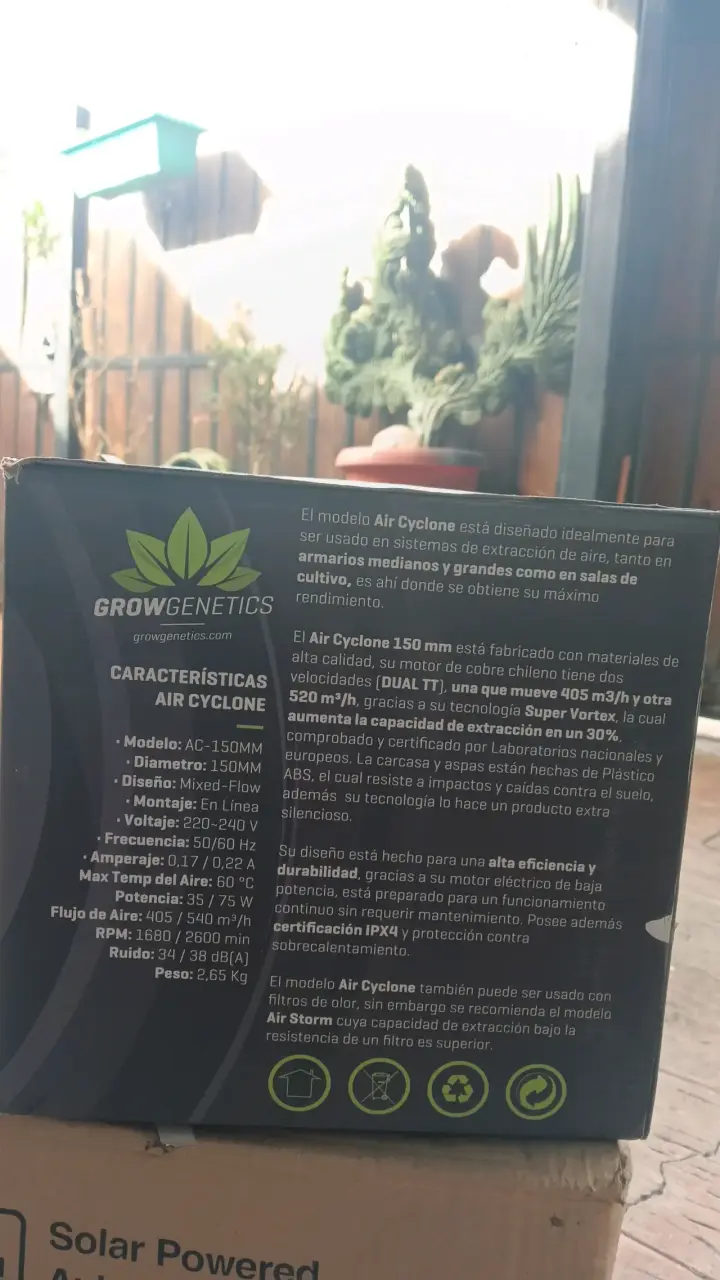 Extractor de aire Grow Genetics Air Cyclone 150mm - 5