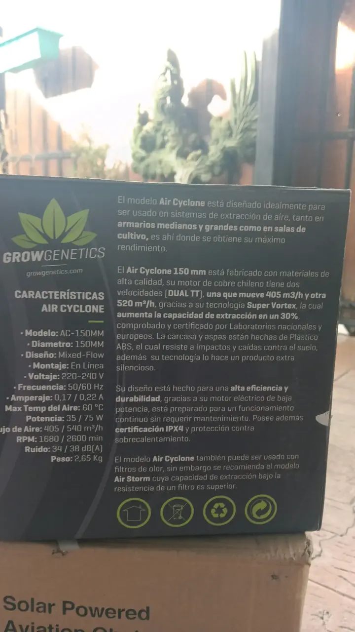 Extractor de aire Grow Genetics Air Cyclone 150mm - 6