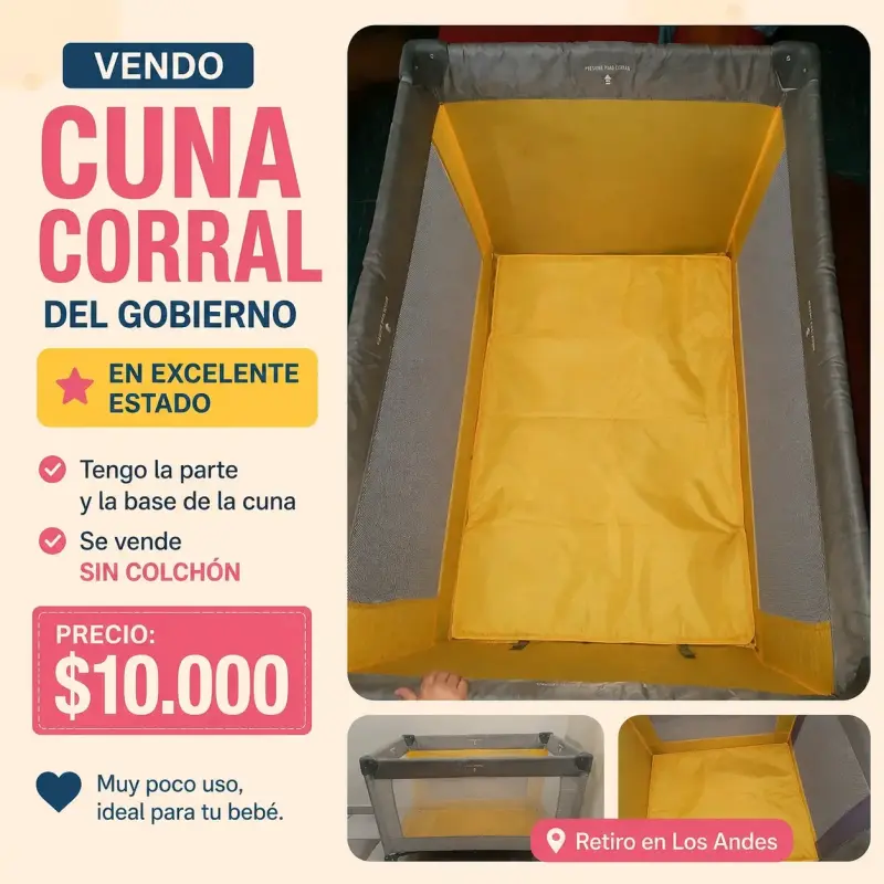 Cuna corral del gobierno en excelente estado