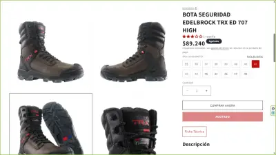 Bota de seguridad Edelbrock TRX ED 707 High - miniatura 2