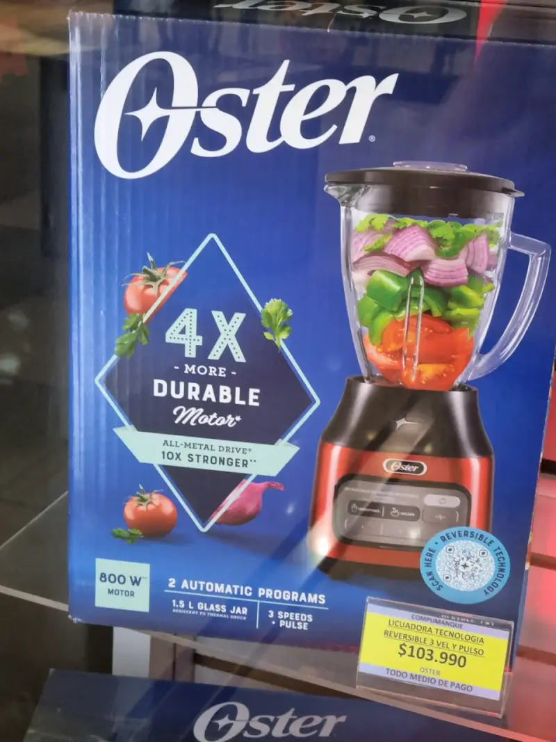 Licuadora Oster 800W con Jarra de Vidrio 1.5L