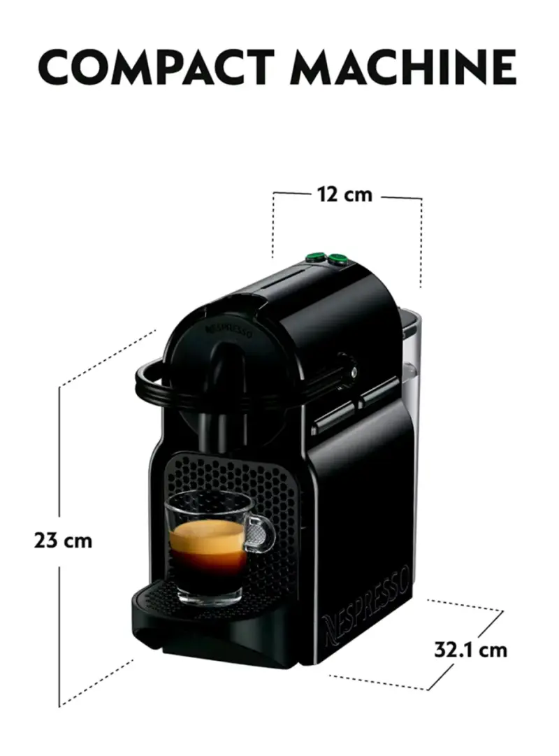 Máquina de café Nespresso Inissia negra compacta - 2