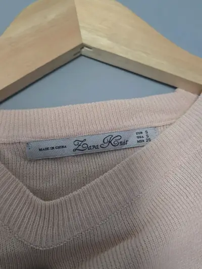 Polera manga larga color beige para mujer - miniatura 3