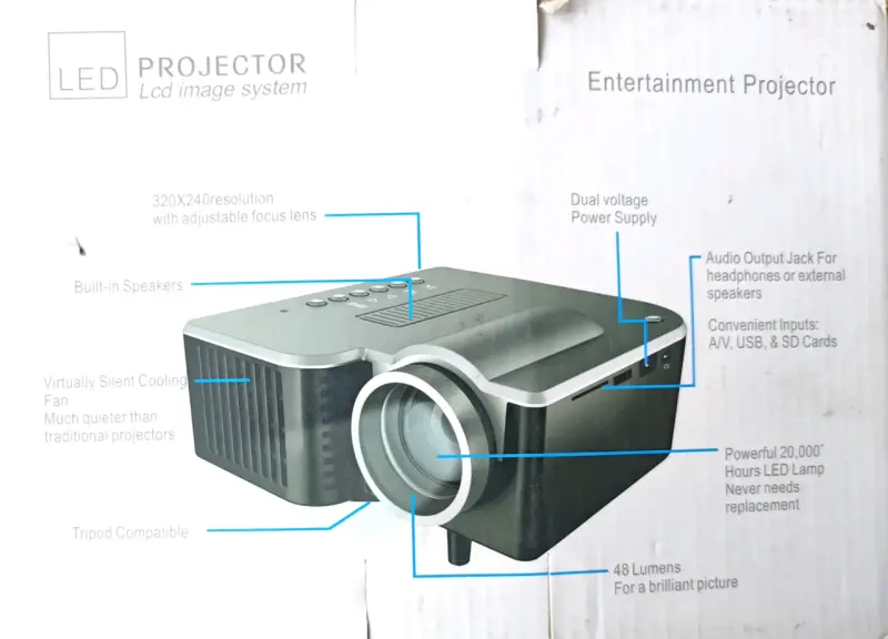 Proyector LED para entretenimiento con entrada AV, USB y SD - 2