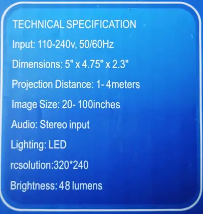 Proyector LED para entretenimiento con entrada AV, USB y SD - miniatura 3