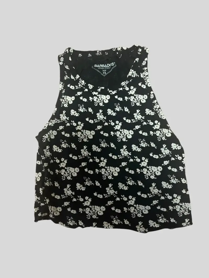 Polera sin mangas estampada floral Barbados