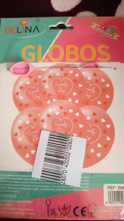 Globos rosados decorativos Belina 30cm - miniatura 2