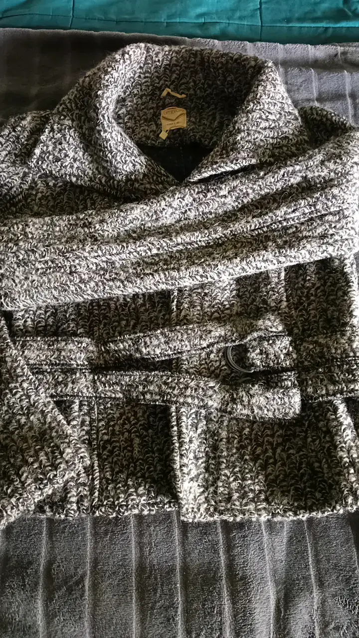 Cárdigan de punto grueso gris oscuro para hombre - 3