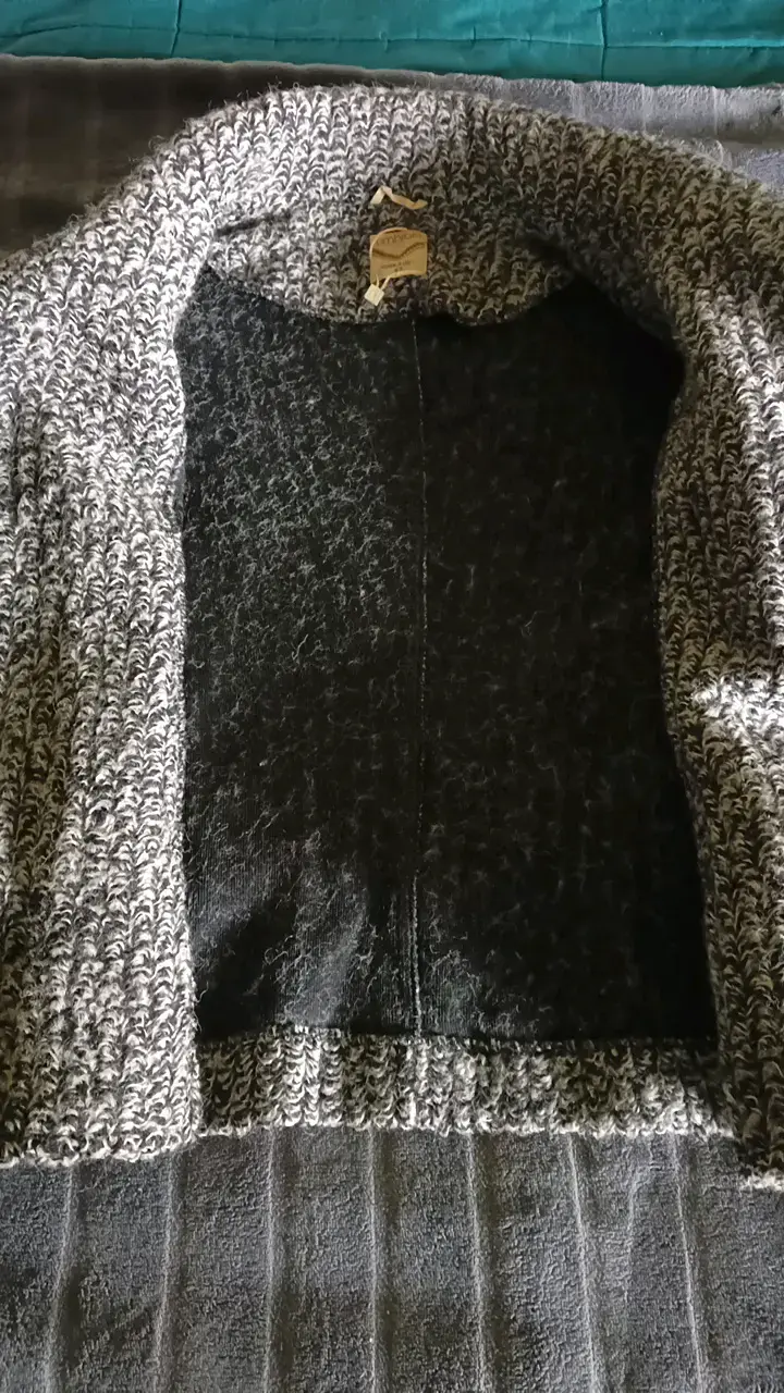 Cárdigan de punto grueso gris oscuro para hombre - 4