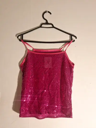 Polera Nicopoly de lentejuelas rosado brillante - miniatura 2