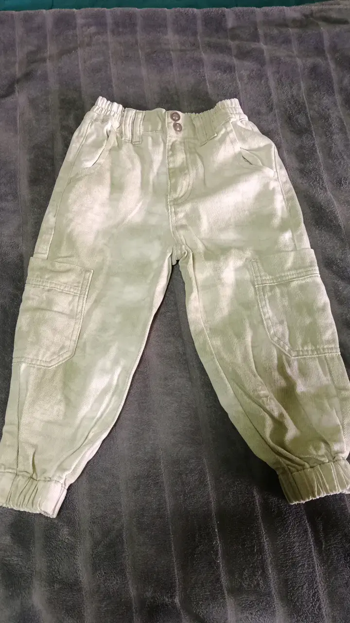 Pantalones cargo para niña color verde agua - 1