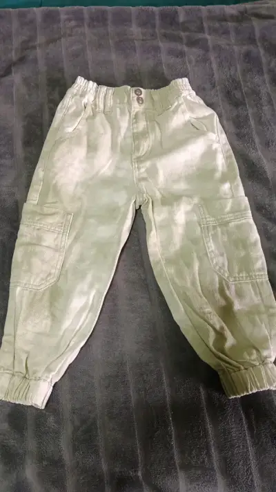 Pantalones cargo para niña color verde agua - miniatura 1