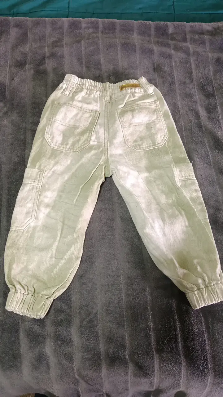 Pantalones cargo para niña color verde agua - 2