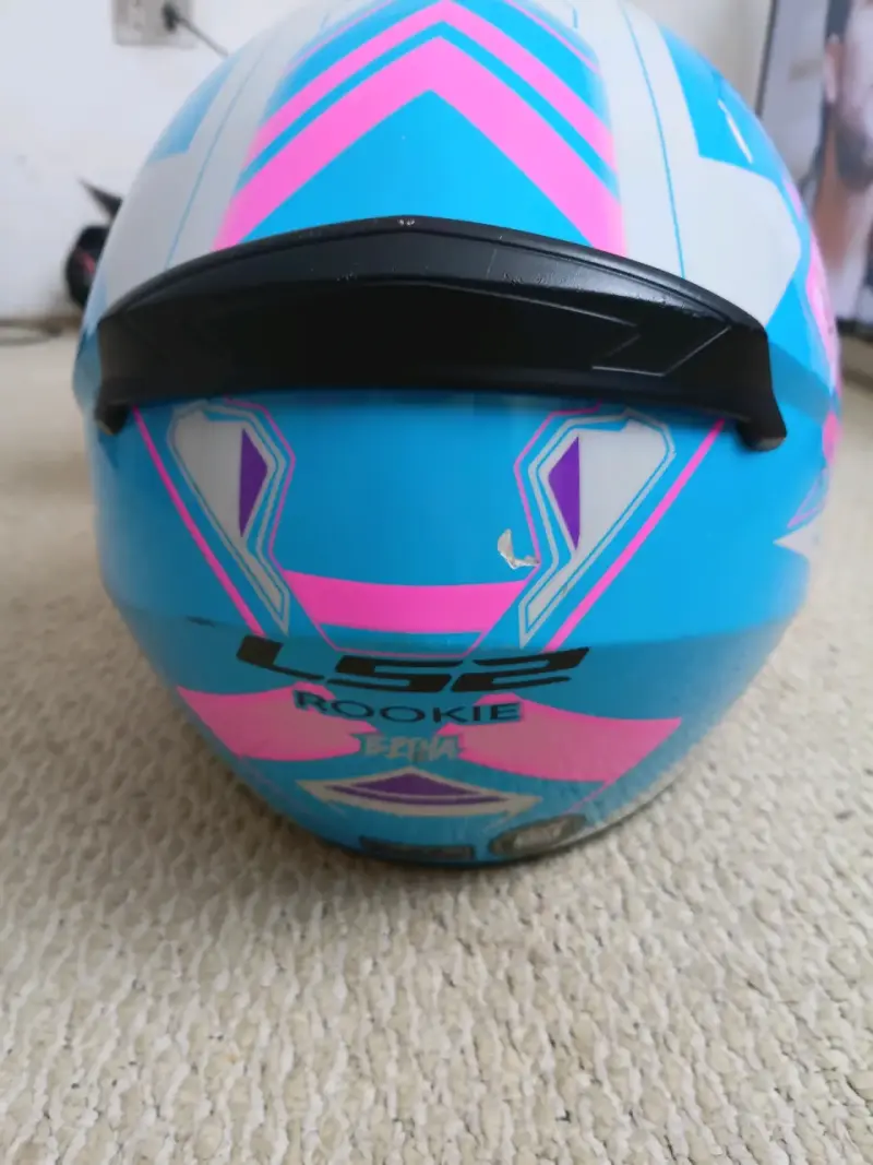 Casco de moto LS2 azul con visera - 3