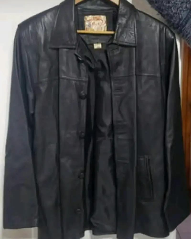 Chaqueta de cuero negra para hombre - 1