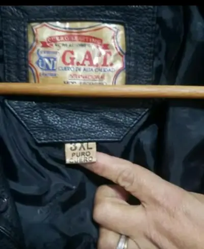 Chaqueta de cuero negra para hombre - miniatura 5