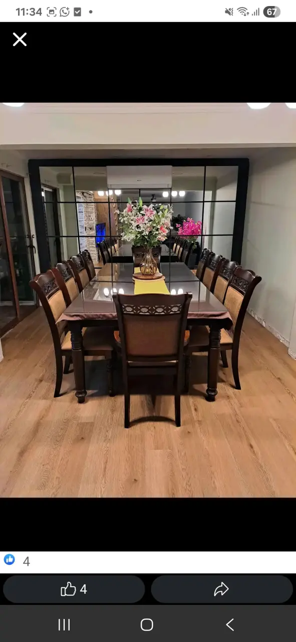 Juego de comedor de madera para 8 personas - 2