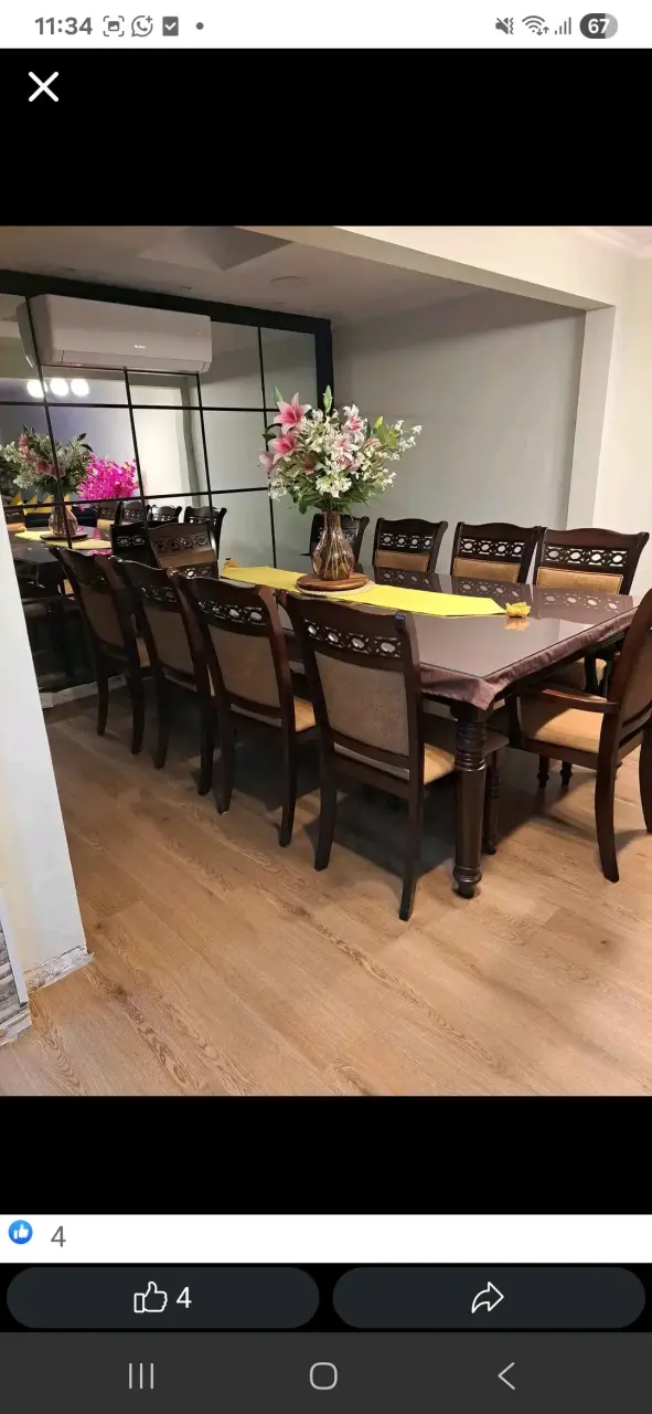 Juego de comedor de madera para 8 personas - 3