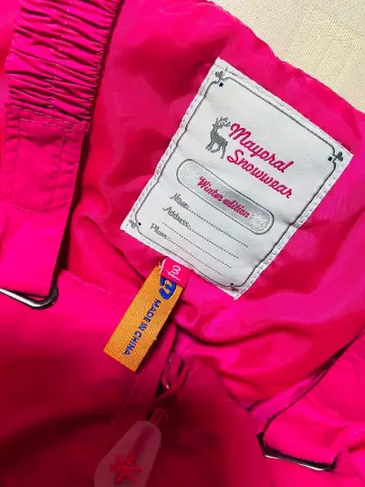 Enterito de nieve infantil rosado impermeable - miniatura 5