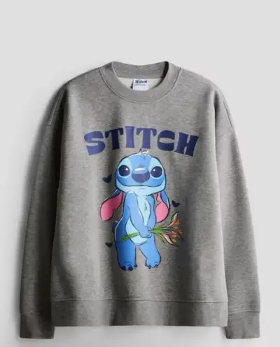 Poleron gris con diseño de Stitch - miniatura 1