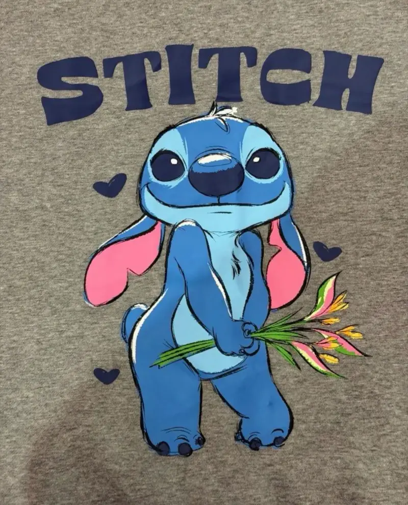 Poleron gris con diseño de Stitch - 3