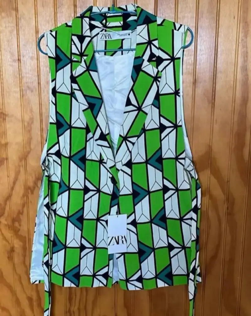 Chaleco sin mangas estampado geométrico Zara - 1