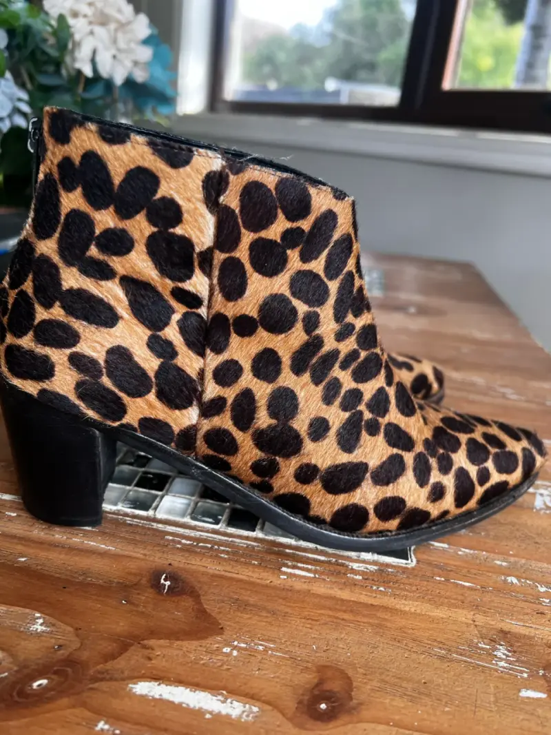 Botines de cuero animal print leopardo - 2