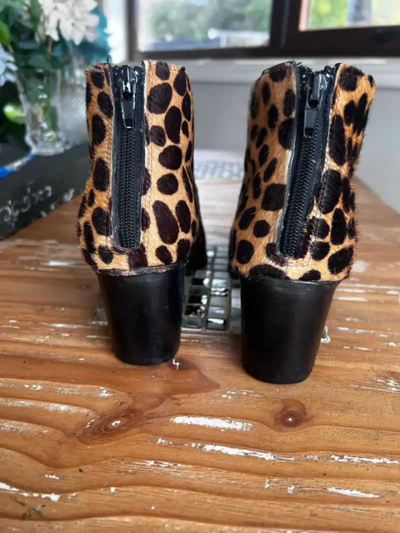 Botines de cuero animal print leopardo - 3