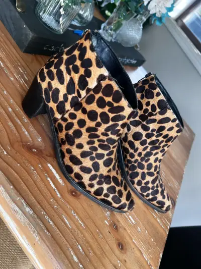 Botines de cuero animal print leopardo - miniatura 4