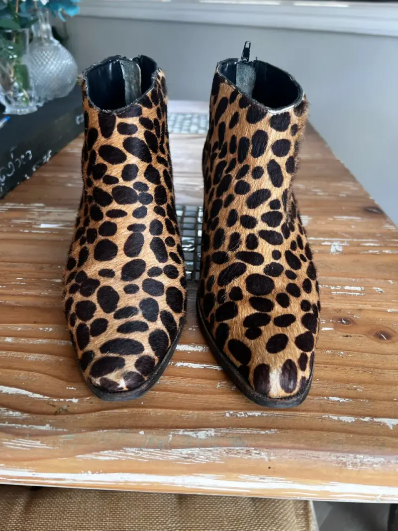 Botines de cuero animal print leopardo - 5