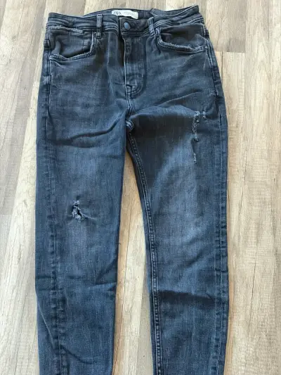Jeans ajustados negro Zara Talla 40 - miniatura 2