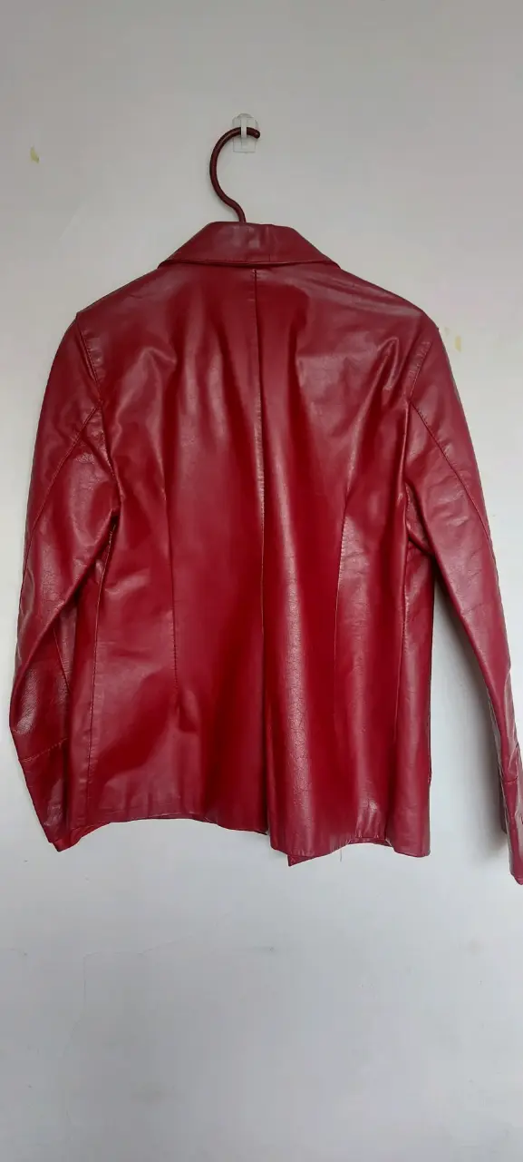 Chaqueta de cuero roja talla M - 2