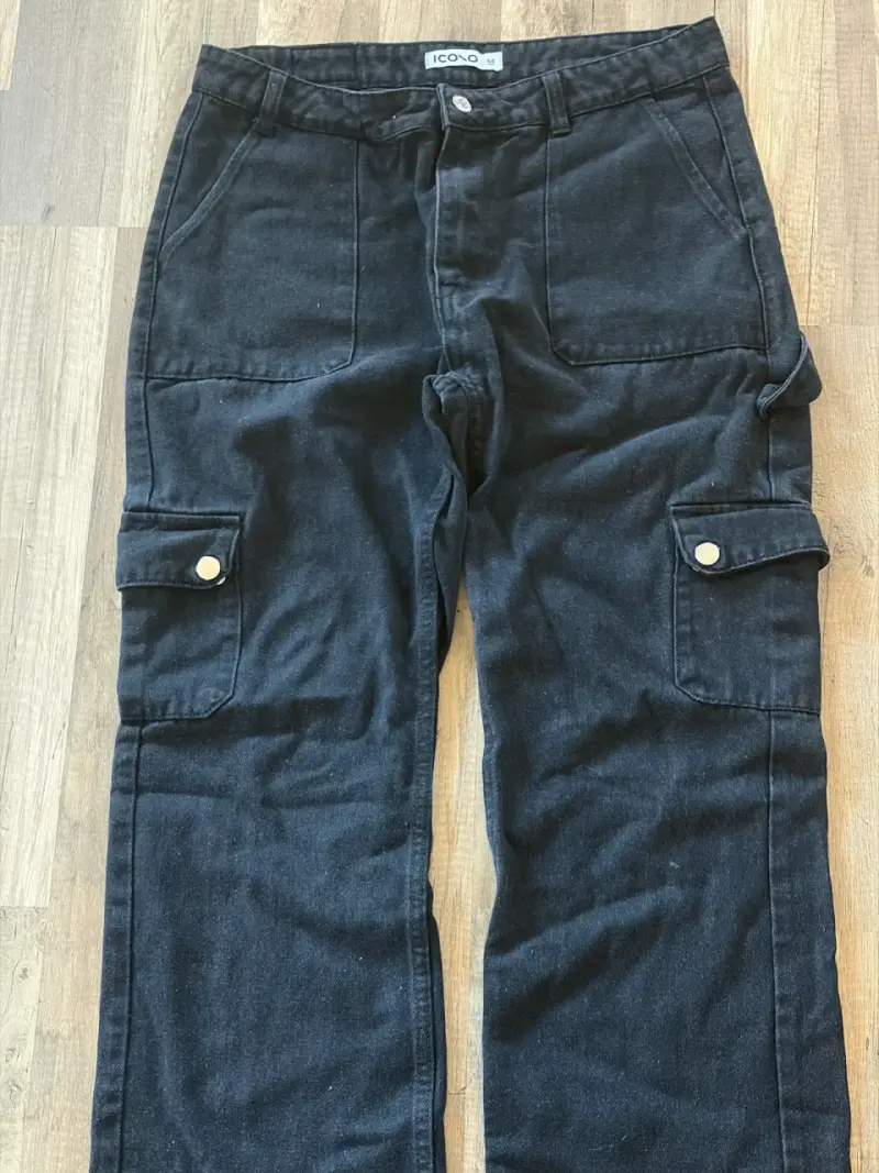 Pantalones cargo negros talla 44 - 1